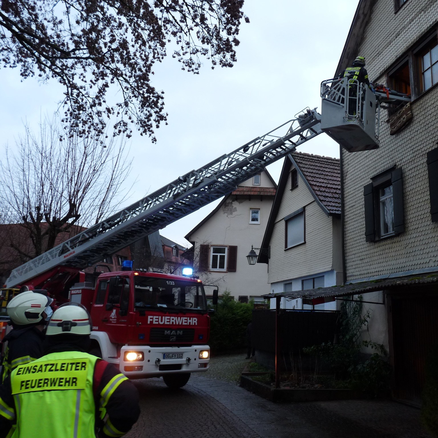 Personenrettung über Drehleiter