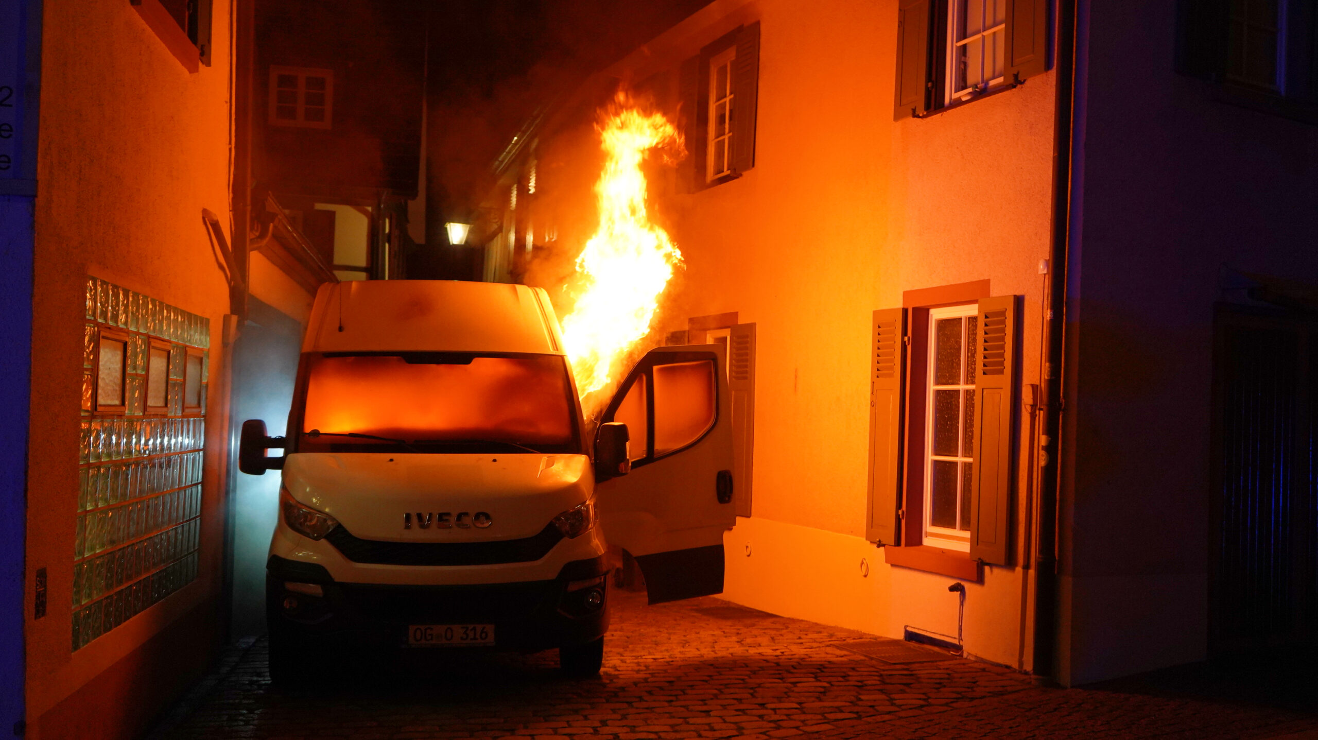 Fahrzeugbrand in der Innenstadt