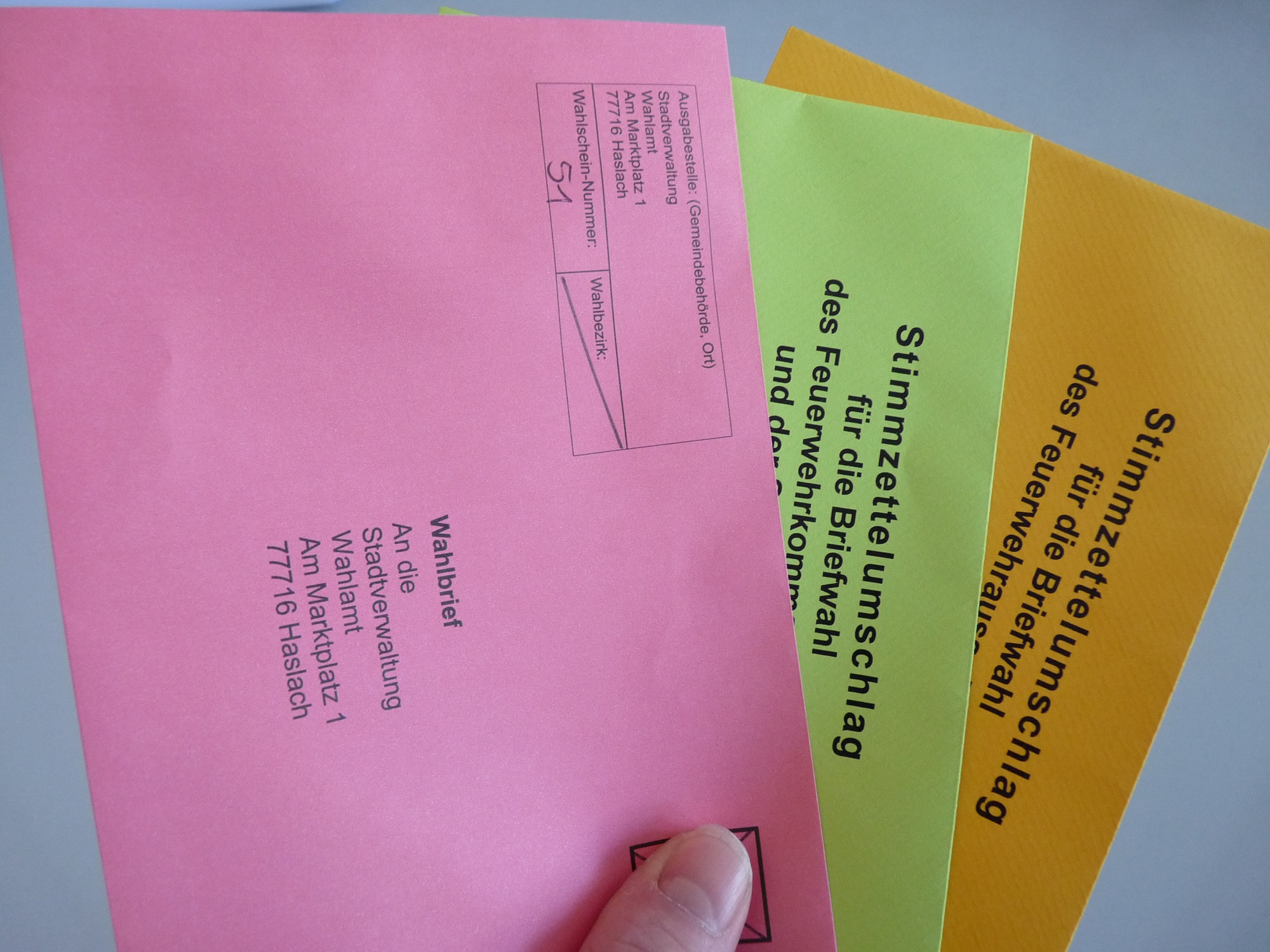 Wahl von Kommandant und Feuerwehrausschuss per Briefwahl