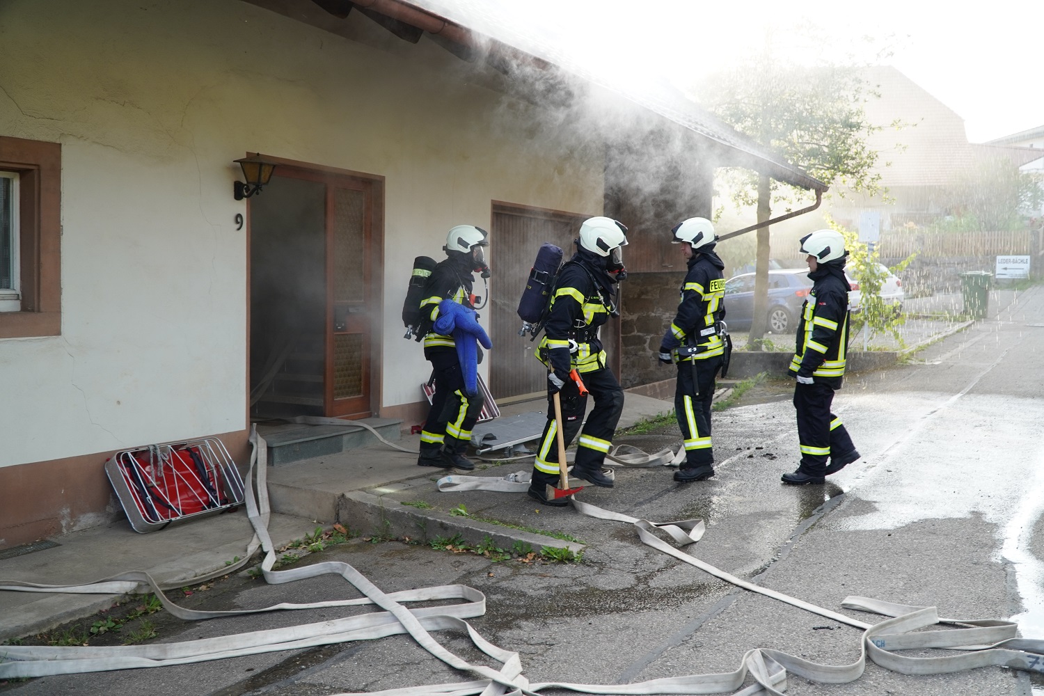 Übung mit Menschenrettung in Bollenbach