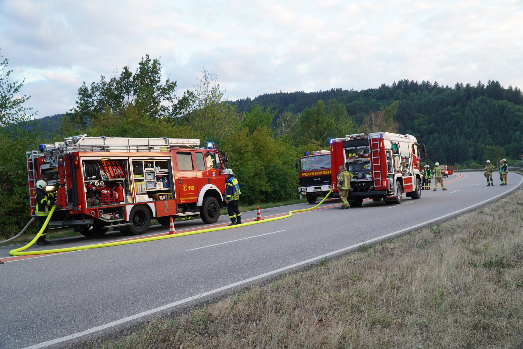 Vegetationsbrand an B33-Böschung