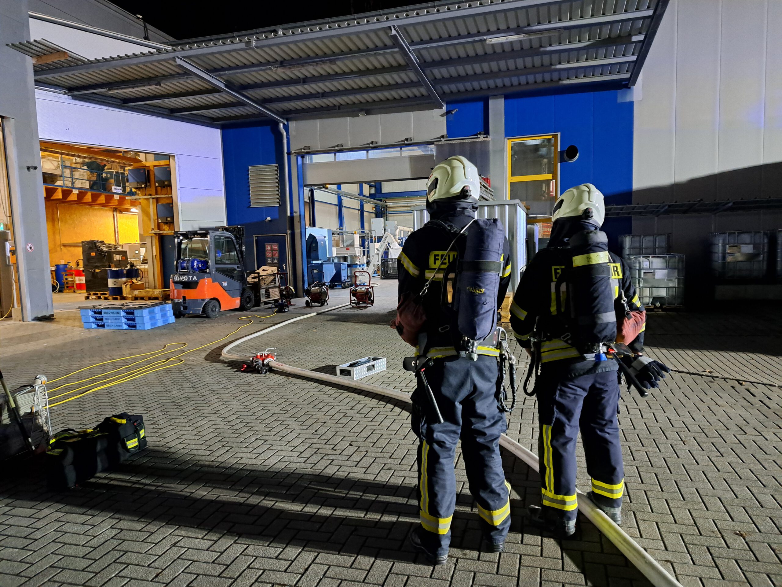 Maschinenbrand in einem Industriebetrieb