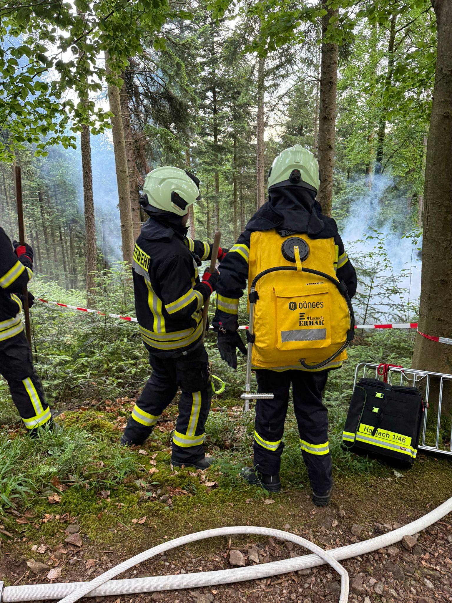 Waldbrand als Übungsszenario