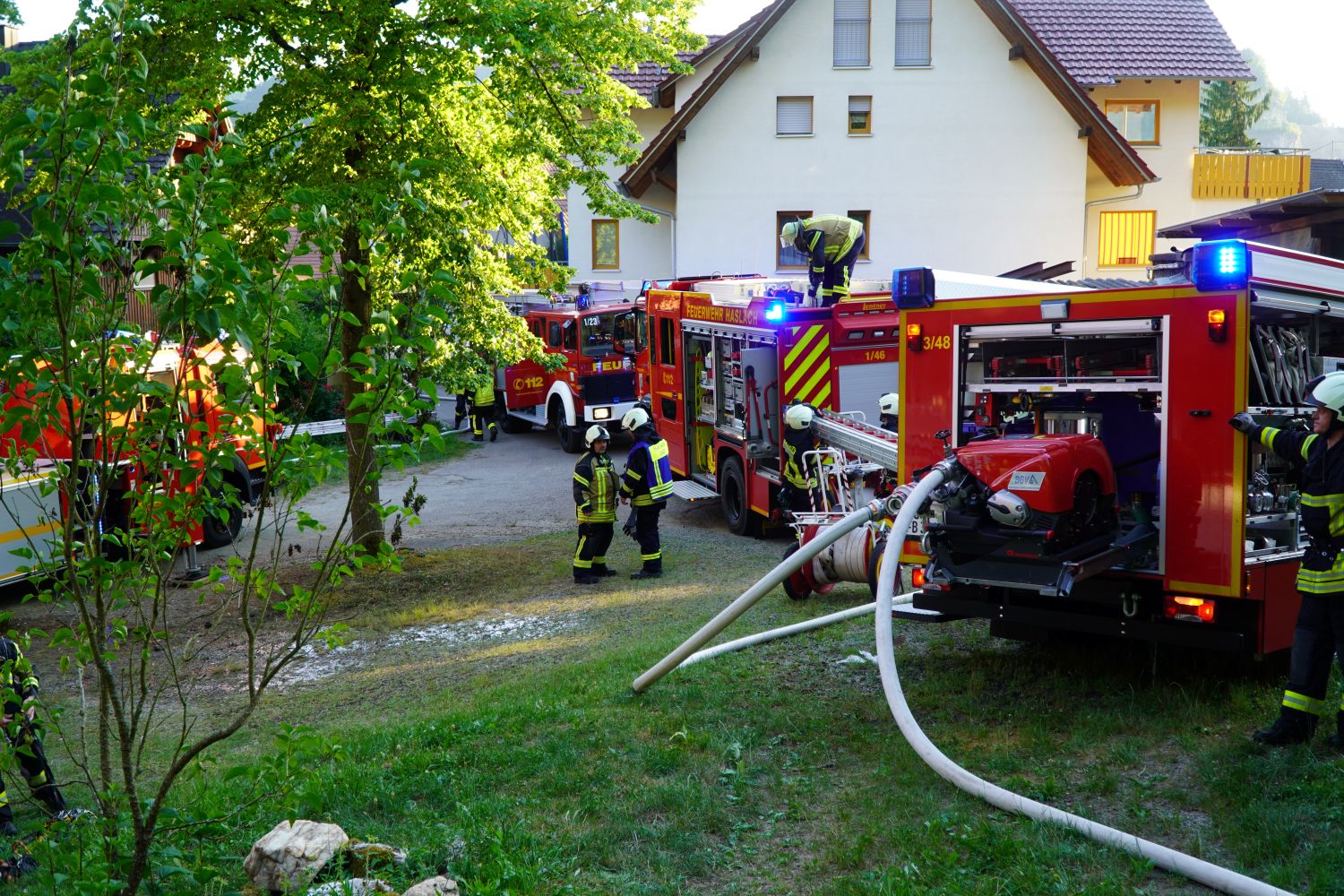 Übung beim Obsthof Maier in Bollenbach